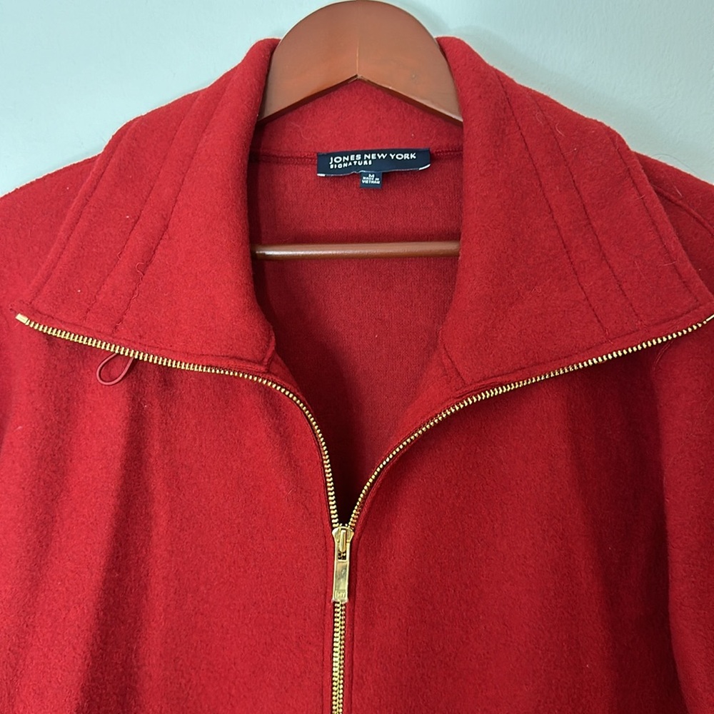 Jones, New York Red Wool Blend Jacket size M - Picture 3 of 6